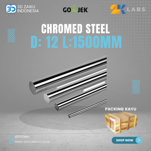ZKLabs Smooth Chromed Steel Rod Linear Motion 12 mm Length 1500 mm